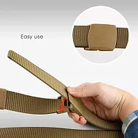 Casual Khaki Nylon Belt For Men (Size 28 To 38)-thumb1