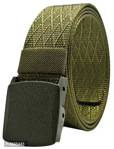 Casual Green Nylon Belt For Men (Size 28 To 38)