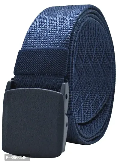 Casual Navy Blue Nylon Belt For Men (Size 28 To 38)