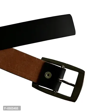 Formal Black Synthetic Belt For Men-thumb2