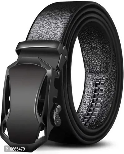 Formal Black Synthetic Belt For Men-thumb0