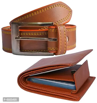 Stylish Synthetic Wallet And Belt Combo For Men(Size 28 To 44)-thumb0