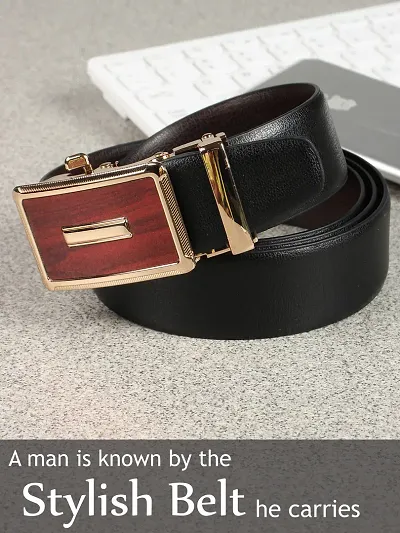 Premium Party Wear Black Synthetic Leather Belts For Men