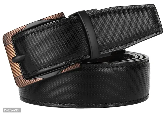 Formal Black Texas Leatherite Reversible Belt For Men