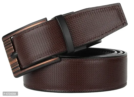 Formal Brown Texas Leatherite Reversible Belt For Men