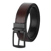 Formal Brown Texas Leatherite Reversible Belt For Men-thumb1