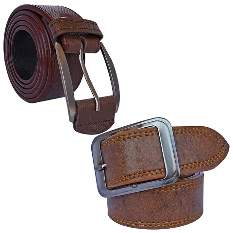 Fancy Synthetic Casual Formal Party Belts For Men (Pack Of 2)