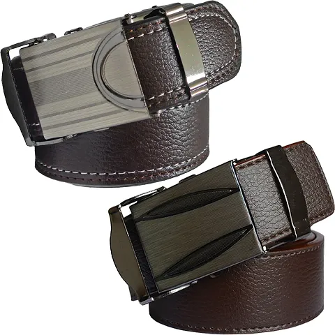 Graceful PU Leather Casual Belts With Wallets Combo For Men