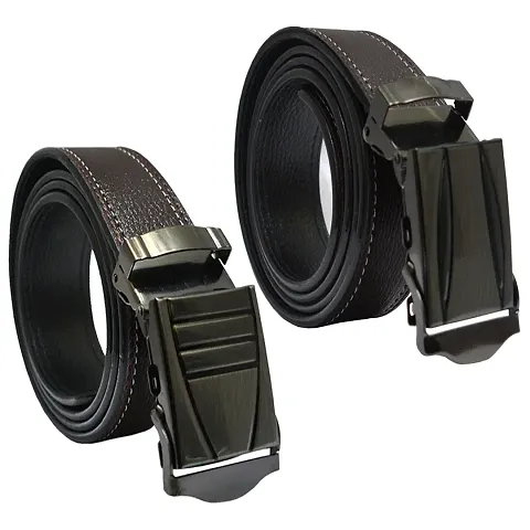 Stunning PU Leather Belts For Men (Set of 2)