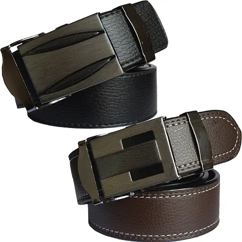 Stylish Synthetic Leather Belts For Men Combo