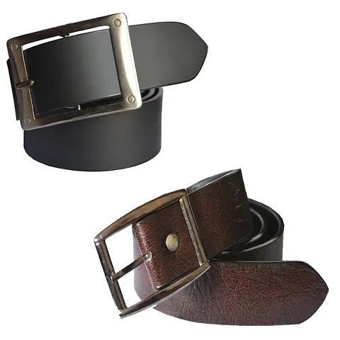 Stunning Synthetic Leather Belts For Men Combo