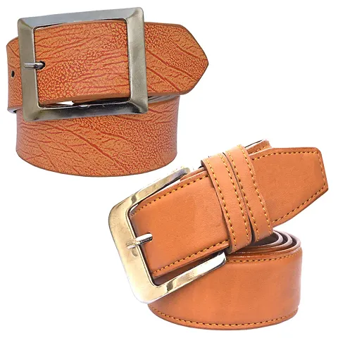 Trendy PU Leather Casual Belts For Men (Pack Of 2)
