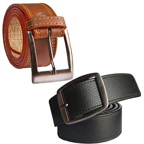 Trendy Leatherite Belts For Men (Pack Of 2)