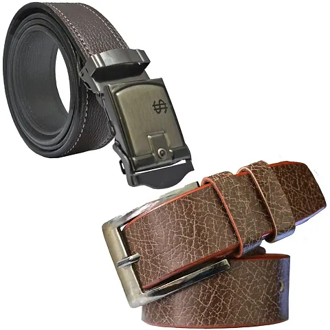 Alluring PU Leather Casual And Formal Belts For Men (Pack Of 2)