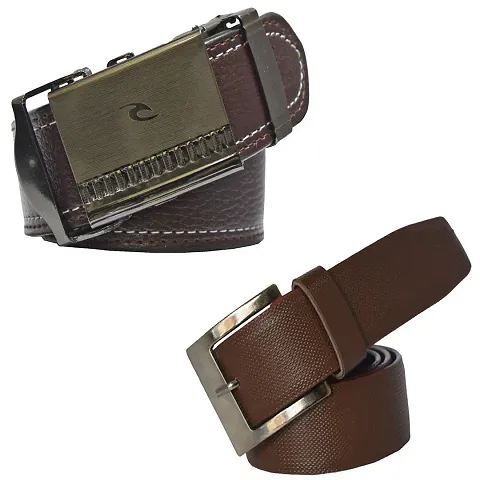 Loopa Formal And Casual PU Belts Combo For Men