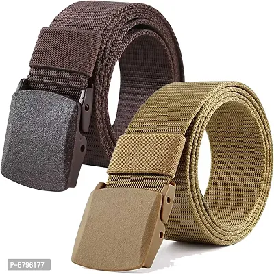 Loopa Formal And Casual Nylon Belts Combo ( Pack Of 2 )-thumb0