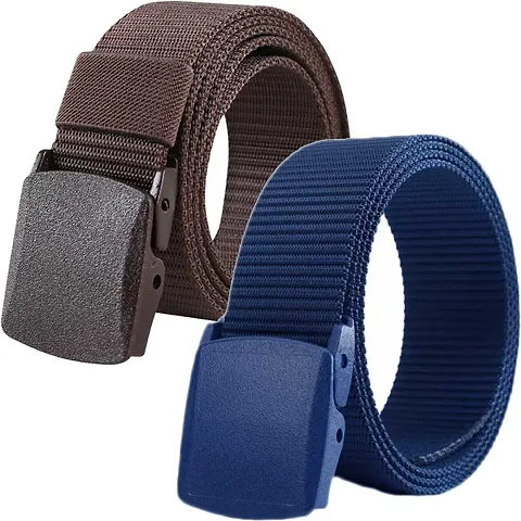 Ravishing Formal And Casual Nylon Belts For Men (Pack Of 2)