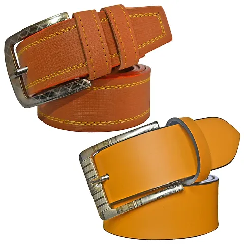 Stunning Synthetic Leather Belts For Men Combo