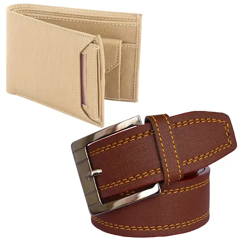 Stylish Synthetic Wallet With Belt For Men