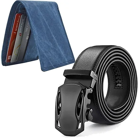 Stylish Synthetic Wallet With Belt For Men