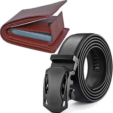 Stylish Synthetic Wallet With Belt For Men