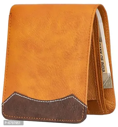 Loopa Orange Casual Artificial Leather Wallet For Men-thumb0