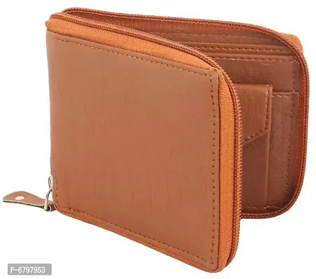 Loopa Brown Casual Artificial Leather Wallet For Men-thumb0