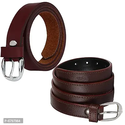Loopa Formal And Casual PU Belts Combo ( Pack of 2 )-thumb0
