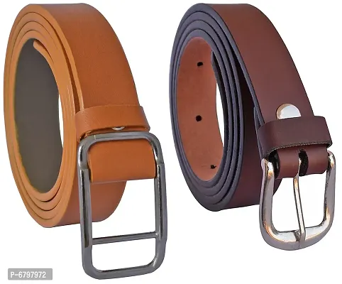 Loopa Formal And Casual PU Belts Combo ( Pack of 2 )