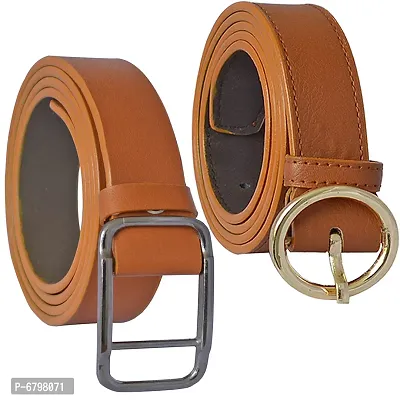 LOOPA Formal Tan Color Synthetic Belt