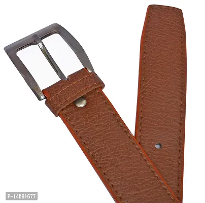Sunshopping Men's Tan Synthetic Leather Belt With Tan Wallet Combo-thumb4