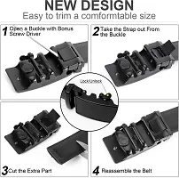Sunshopping Men's Formal PU Leather Black Autolock Grip Belt (HTP-1-BL) (Free Size, Black-3)-thumb2