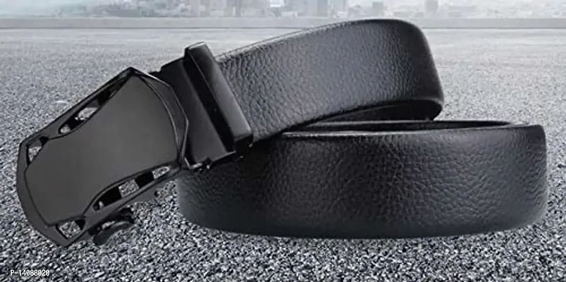 Sunshopping Men's Formal  Casual Black PU Leather Autolock Grip Belt (HTP-32)-thumb4