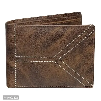 Sunshopping Men's Formal  Casual Brown Color Synthetic Leather Wallet (CNC-13) (Brown)