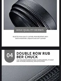 Sunshopping Men's Formal  Casual Black PU Leather Autolock Grip Belt (HTP-32)-thumb2