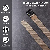 Sunshopping Men's Nylon woven fabric Belt,Hole free Nylon Belt (BAG-1-BL) (Free Size, Cream)-thumb2