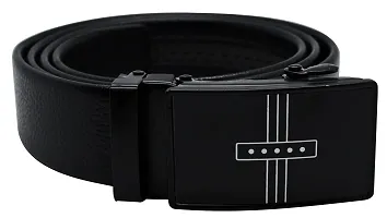 Sunshopping Men's PU Leather Black Autolock Grip Belt (HTP-2-BL) (Free Size, Black 2)-thumb4