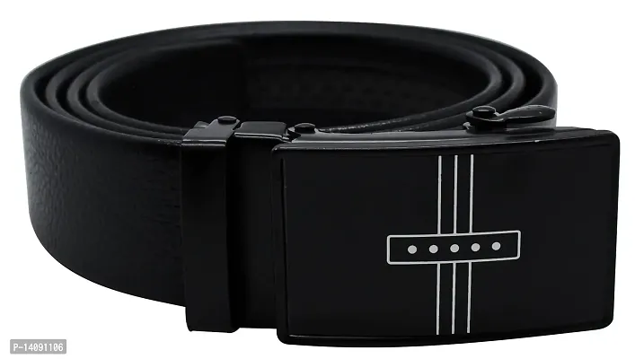 Sunshopping Men's PU Leather Black Autolock Grip Belt (HTP-2-BL) (Free Size, Black 2)-thumb5