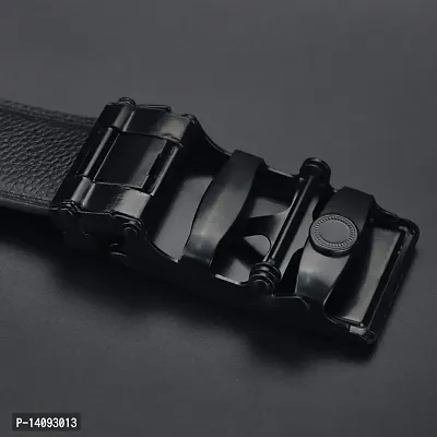 Sunshopping Men's Formal PU Leather Black Autolock Grip Belt (HTP-1-BL) (Free Size, Black-2)-thumb4