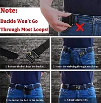 Sunshopping Men's Nylon woven fabric Belt,Hole free Nylon Belt (BAG-5-BL) (Free Size, Navy Blue)-thumb1