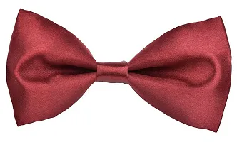 WHOLESOME DEAL unisex red and black stretchable suspender with bow combo(susbw001) (Red And Maroon)-thumb1