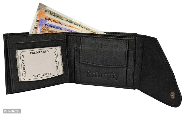 Sunshopping men's Black synthetic leather wallet (Black)-thumb3