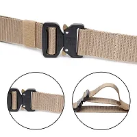 Sunshopping Men's Nylon woven fabric Belt,Hole free Nylon Belt (BAG-1-BL) (Free Size, Cream)-thumb3