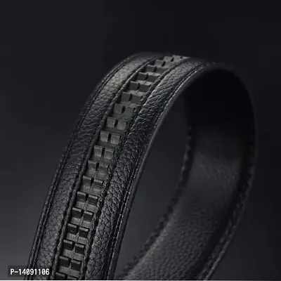 Sunshopping Men's PU Leather Black Autolock Grip Belt (HTP-2-BL) (Free Size, Black 2)-thumb4