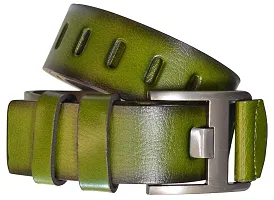 Sunshopping Men's Sky Blue Synthetic Leather Belt (Dark Green, 30)-thumb1