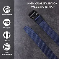 Sunshopping Men's Nylon woven fabric Belt,Hole free Nylon Belt (BAG-1-BL) (Free Size, Navy Blue)-thumb4