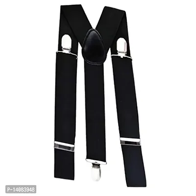 WHOLESOME DEAL unisex red and black stretchable suspender with bow combo(susbw001) (Royal Blue And Black)-thumb3