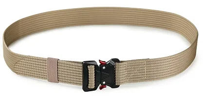 Sunshopping Men's Nylon woven fabric Belt,Hole free Nylon Belt (BAG-4) (Free Size, Cream)-thumb4