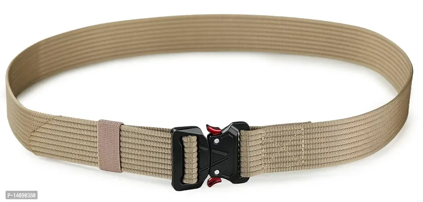 Sunshopping Men's Nylon woven fabric Belt,Hole free Nylon Belt (BAG-4) (Free Size, Cream)-thumb5