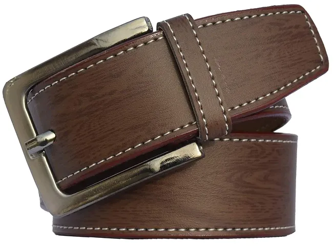 Sunshopping men's brown synthetic leather needle pin point buckle belt (polo-br)